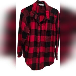 Like New Old Navy Plaid Flannel Red & Black 2XL